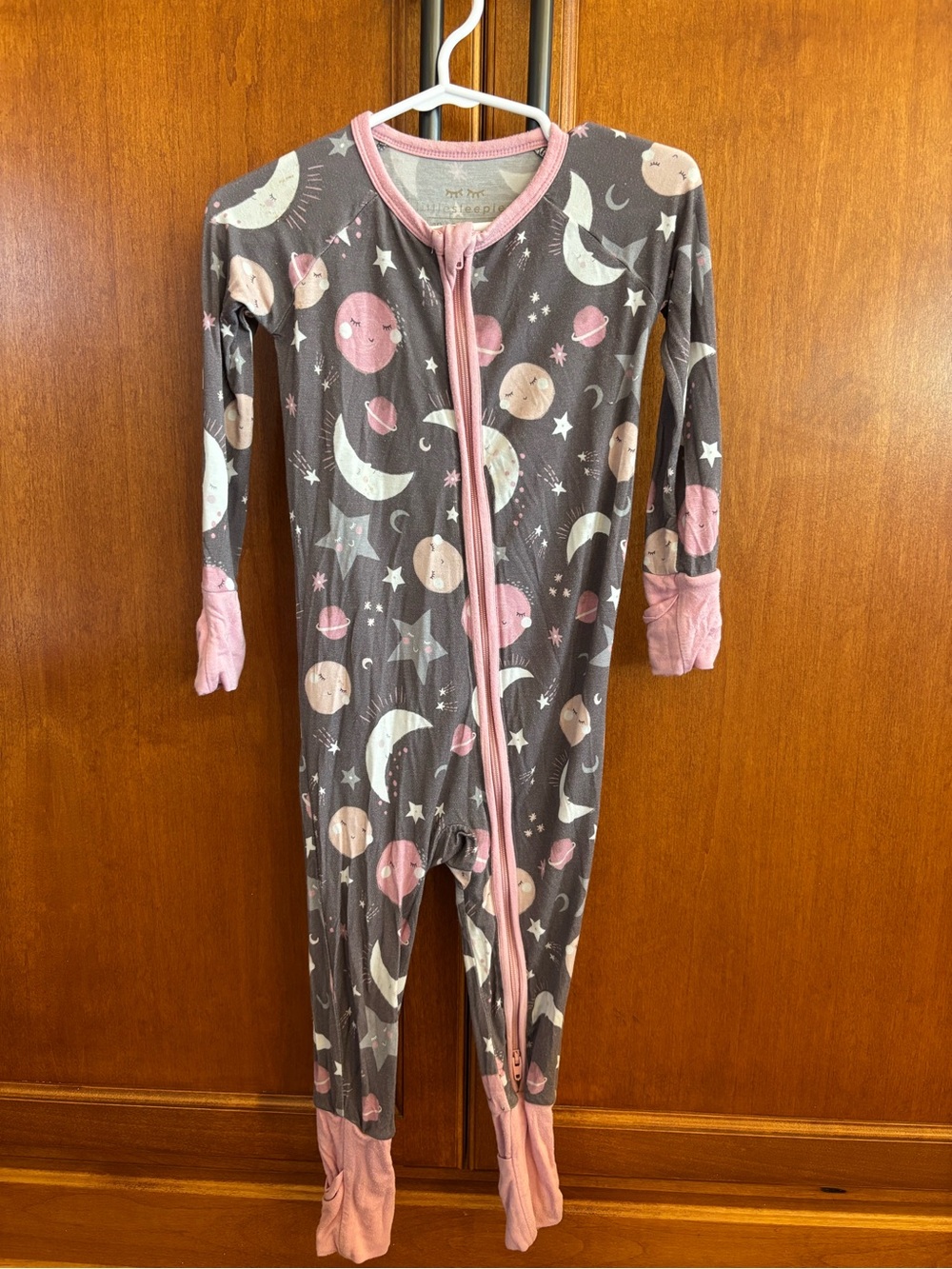 Little Sleepies Pink to the Moon and Back Zippy